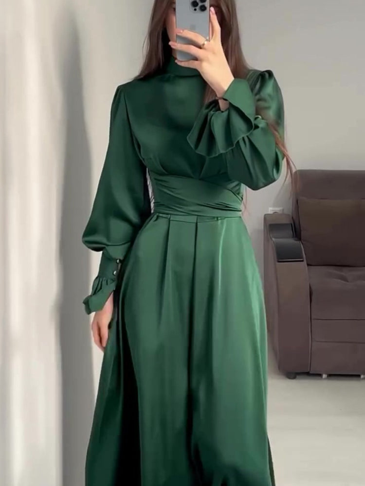 Butter Silk Flare Sleeve Dress